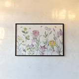 Honeybee Blossoms I by Anne Tavoletti. shown as a paper print in a black flame. Available as a archival giclee rolled canvas, fine art paper, or poster print. SKU 72489i.