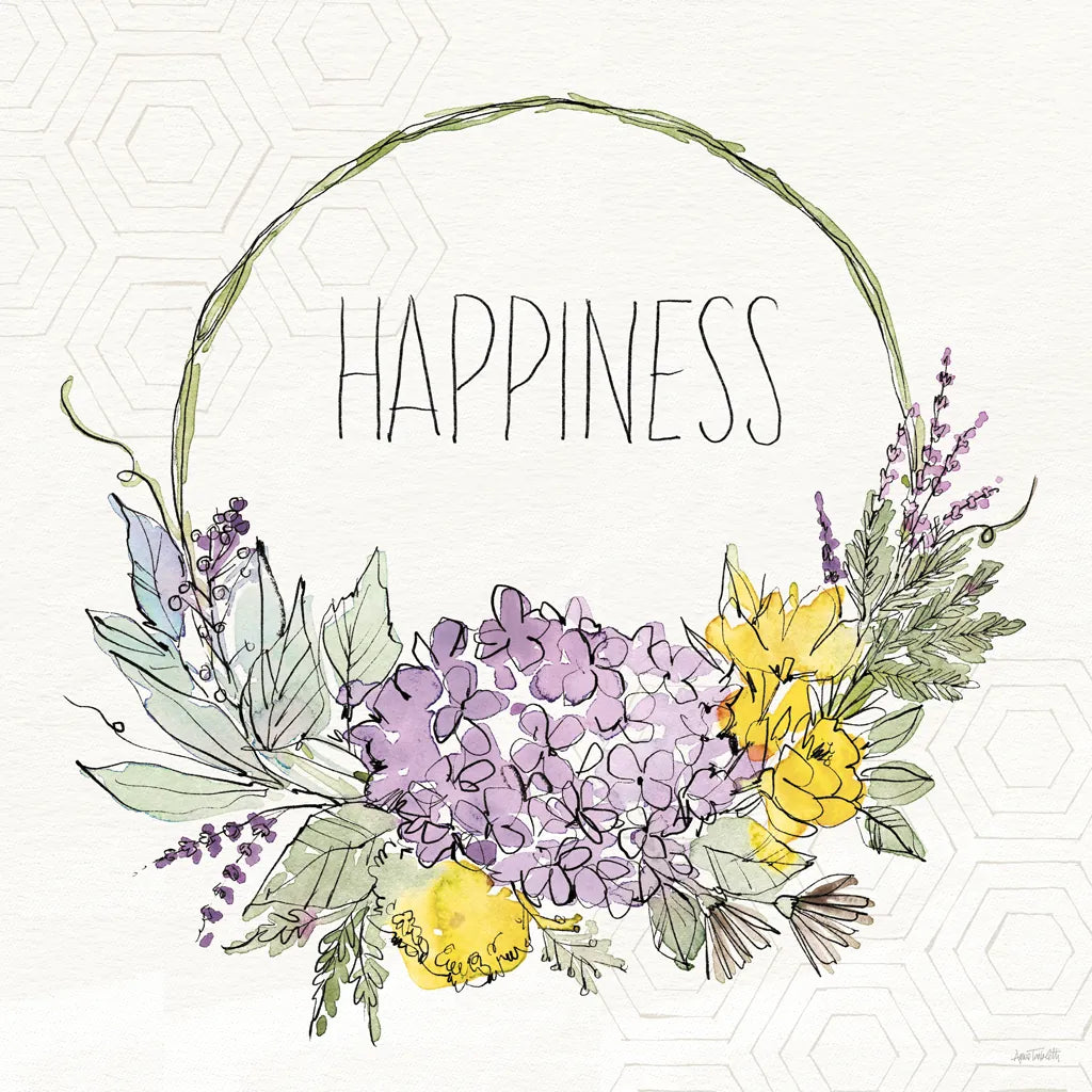 Honeybee Blossoms IX by Anne Tavoletti. SKU 72497a. Archival Giclee Fine art print for wall decor.