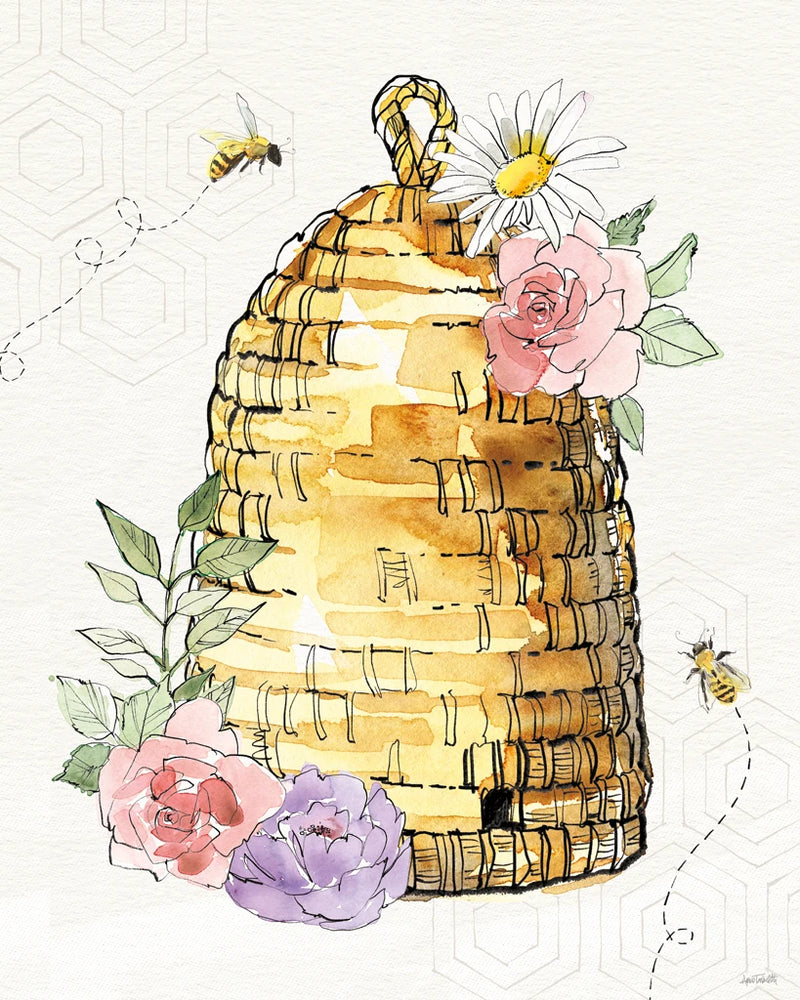 Honeybee Blossoms VI by Anne Tavoletti