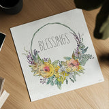 Honeybee Blossoms VIII by Anne Tavoletti. Shown as a detailed flat fine art print, highlighting archival giclee quality. Available as an archival giclee rolled canvas, fine art paper, or poster print. SKU 72496a.
