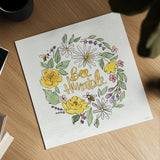 Honeybee Blossoms X by Anne Tavoletti. Shown as a detailed flat fine art print, highlighting archival giclee quality. Available as an archival giclee rolled canvas, fine art paper, or poster print. SKU 72498a.