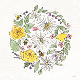 Honeybee Blossoms X No Words by Anne Tavoletti. SKU 76157a. Archival Giclee Fine art print for wall decor.
