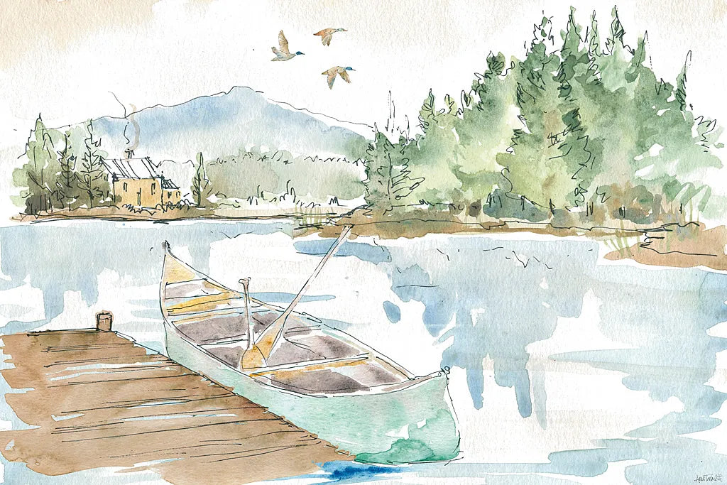 Lakehouse I by Anne Tavoletti. SKU 24223i. Archival Giclee Fine art print for wall decor.