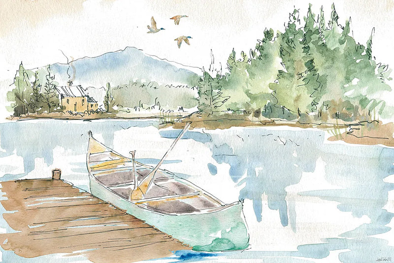 Lakehouse I by Anne Tavoletti. SKU 24223i. Archival Giclee Fine art print for wall decor.