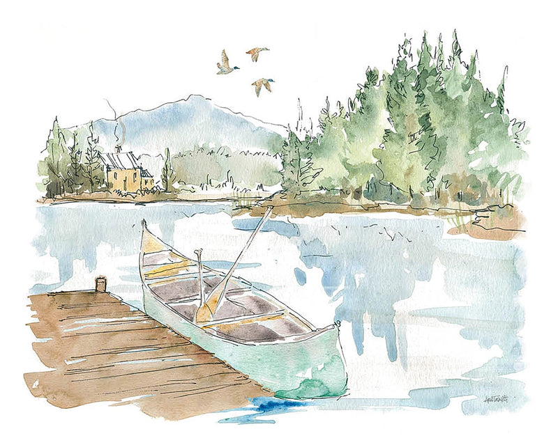 Lakehouse I on White by Anne Tavoletti