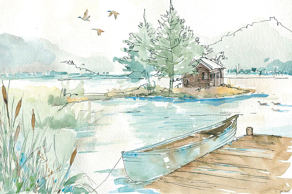 Lakehouse II by Anne Tavoletti. SKU 24224i. Archival Giclee Fine art print for wall decor.