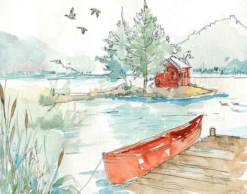 Lakehouse II Red by Anne Tavoletti