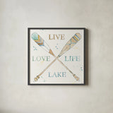 Lakehouse V by Anne Tavoletti. Shown in a sleek black glass frame for a contemporary gallery look. Available as an archival giclee rolled canvas, fine art paper, or poster print. SKU 24226a.