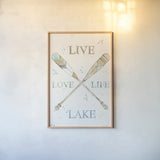 Lakehouse V v2 by Anne Tavoletti. shown as a paper print in a natural frame. Available as a archival giclee rolled canvas, fine art paper, or poster print. SKU 30769h.