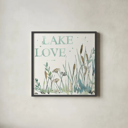 Lakehouse VI by Anne Tavoletti. Shown in a sleek black glass frame for a contemporary gallery look. Available as an archival giclee rolled canvas, fine art paper, or poster print. SKU 24227a.