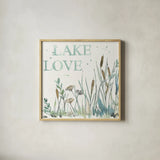 Lakehouse VI by Anne Tavoletti. Shown in a natural wood glass frame for a timeless modern aesthetic. Available as an archival giclee rolled canvas, fine art paper, or poster print. SKU 24227a.