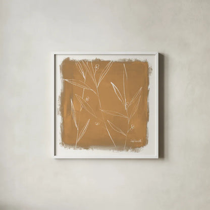 Leaf Lines I by Anne Tavoletti. Shown in a crisp white glass frame for a clean and minimalist style. Available as an archival giclee rolled canvas, fine art paper, or poster print. SKU 97372a.