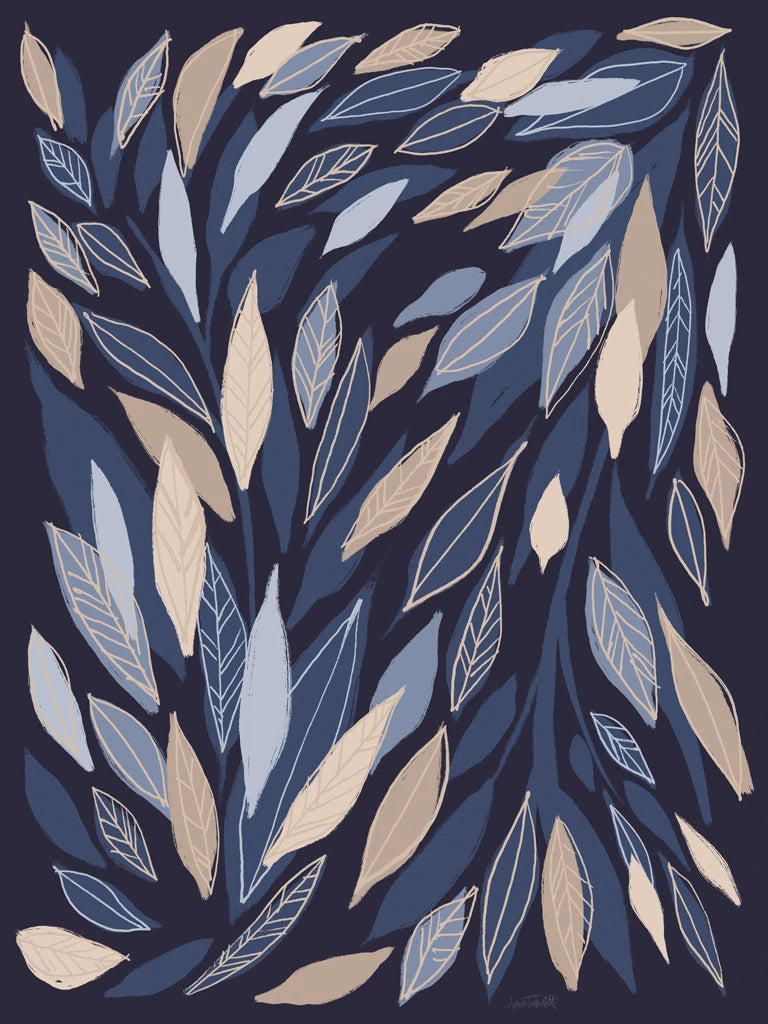 Leafy Lines Dark by Anne Tavoletti
