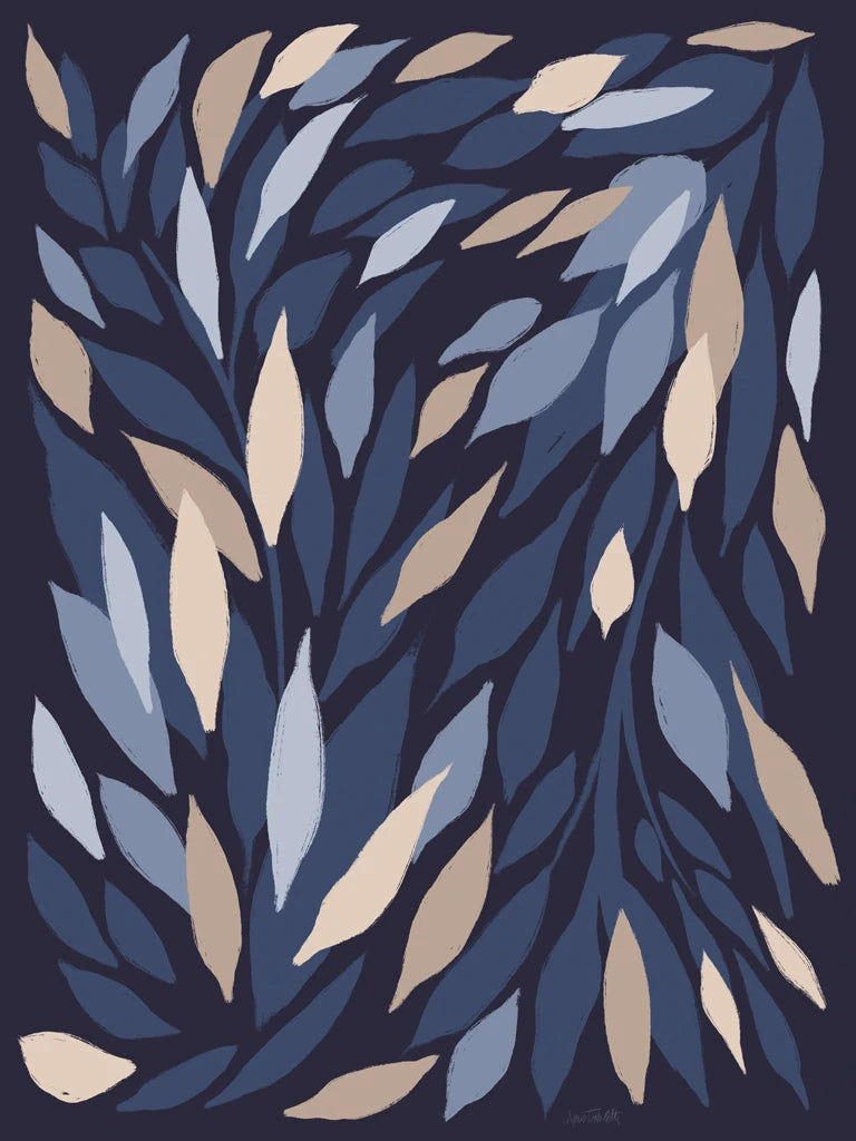 Leafy Lines Dark Plain by Anne Tavoletti