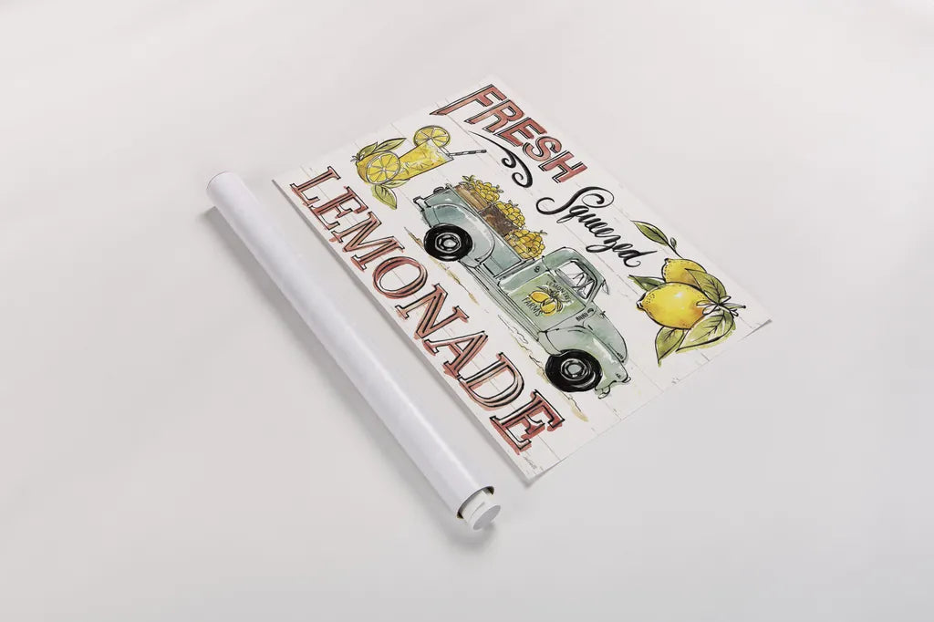 Lemonade Stand I by Anne Tavoletti. shown as a rolled paper print. Available as archival giclee rolled canvas, fine art paper, or poster print. SKU 69022i.