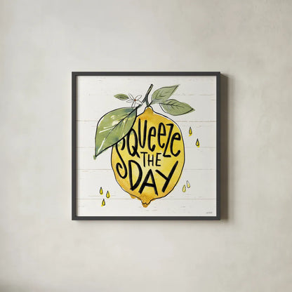 Lemonade Stand VI by Anne Tavoletti. Shown in a sleek black glass frame for a contemporary gallery look. Available as an archival giclee rolled canvas, fine art paper, or poster print. SKU 69027a.