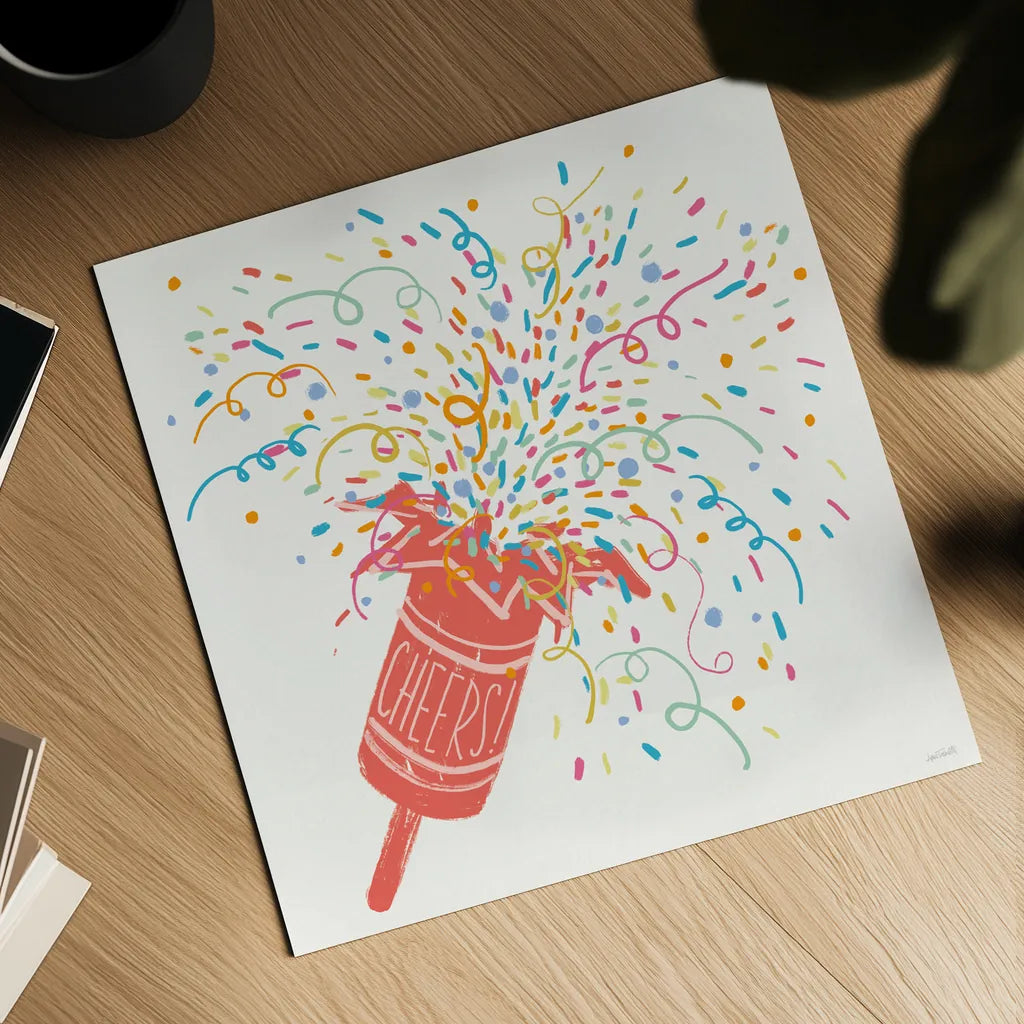 Lets Celebrate III by Anne Tavoletti. Shown as a detailed flat fine art print, highlighting archival giclee quality. Available as an archival giclee rolled canvas, fine art paper, or poster print. SKU 87990a.