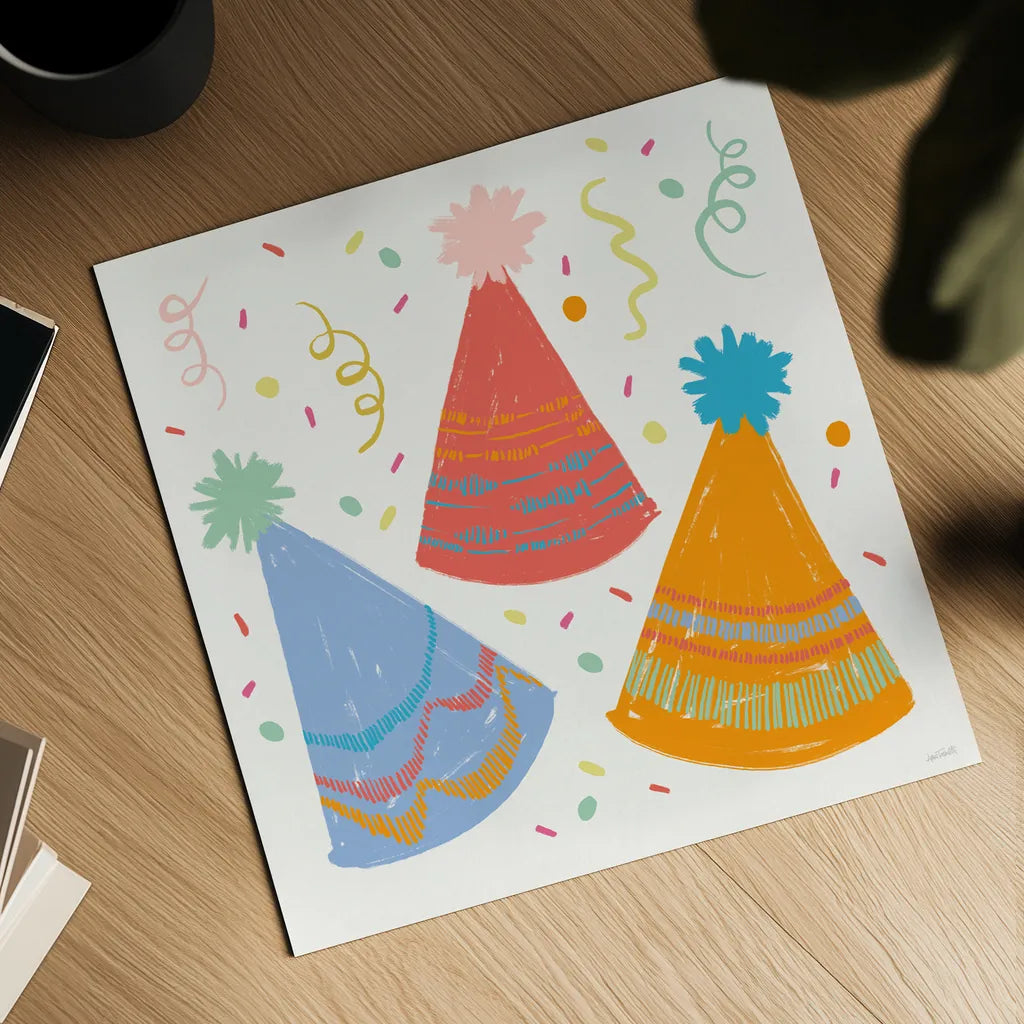 Lets Celebrate IV by Anne Tavoletti. Shown as a detailed flat fine art print, highlighting archival giclee quality. Available as an archival giclee rolled canvas, fine art paper, or poster print. SKU 87991a.