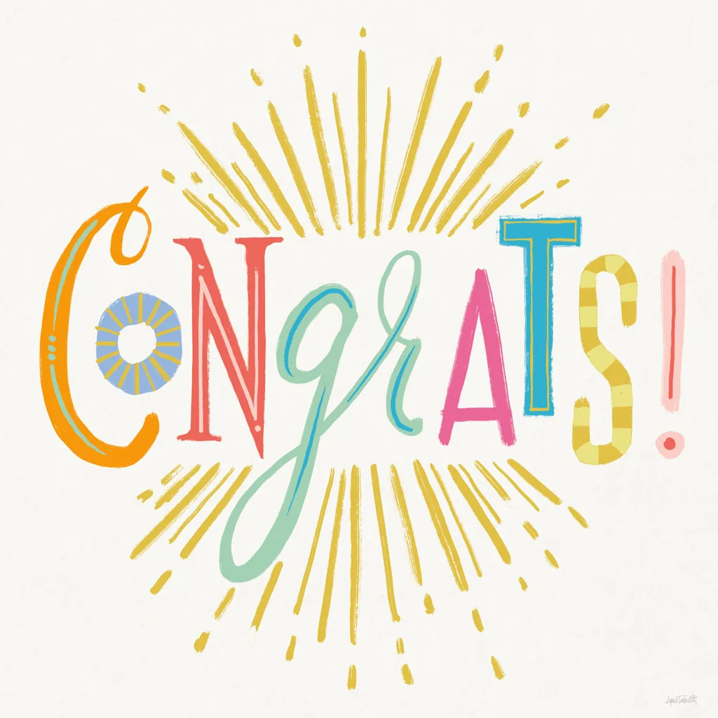 Lets Celebrate VI by Anne Tavoletti. SKU 87993a. Archival Giclee Fine art print for wall decor.