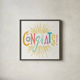 Lets Celebrate VI by Anne Tavoletti. Shown in a sleek black glass frame for a contemporary gallery look. Available as an archival giclee rolled canvas, fine art paper, or poster print. SKU 87993a.