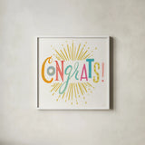 Lets Celebrate VI by Anne Tavoletti. Shown in a crisp white glass frame for a clean and minimalist style. Available as an archival giclee rolled canvas, fine art paper, or poster print. SKU 87993a.