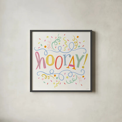 Lets Celebrate VIII by Anne Tavoletti. Shown in a sleek black glass frame for a contemporary gallery look. Available as an archival giclee rolled canvas, fine art paper, or poster print. SKU 87995a.