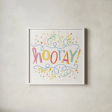 Lets Celebrate VIII by Anne Tavoletti. Shown in a crisp white glass frame for a clean and minimalist style. Available as an archival giclee rolled canvas, fine art paper, or poster print. SKU 87995a.