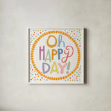 Lets Celebrate XI by Anne Tavoletti. Shown in a crisp white glass frame for a clean and minimalist style. Available as an archival giclee rolled canvas, fine art paper, or poster print. SKU 87998a.