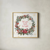 Lighthearted Holiday IV by Anne Tavoletti. Shown in a natural wood glass frame for a timeless modern aesthetic. Available as an archival giclee rolled canvas, fine art paper, or poster print. SKU 60675a.