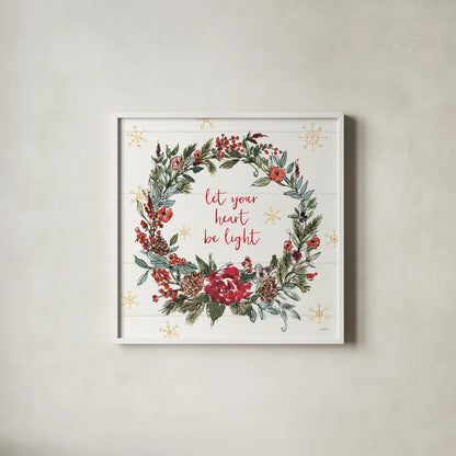 Lighthearted Holiday IV by Anne Tavoletti. Shown in a crisp white glass frame for a clean and minimalist style. Available as an archival giclee rolled canvas, fine art paper, or poster print. SKU 60675a.