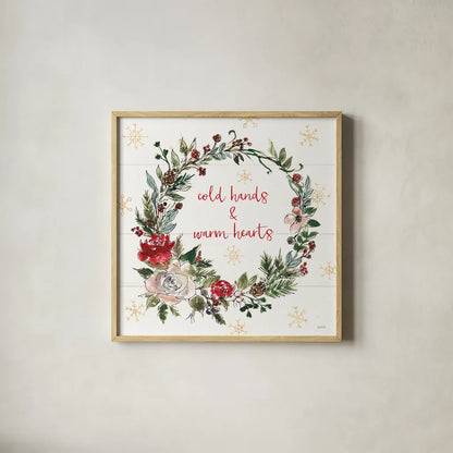 Lighthearted Holiday V by Anne Tavoletti. Shown in a natural wood glass frame for a timeless modern aesthetic. Available as an archival giclee rolled canvas, fine art paper, or poster print. SKU 60676a.
