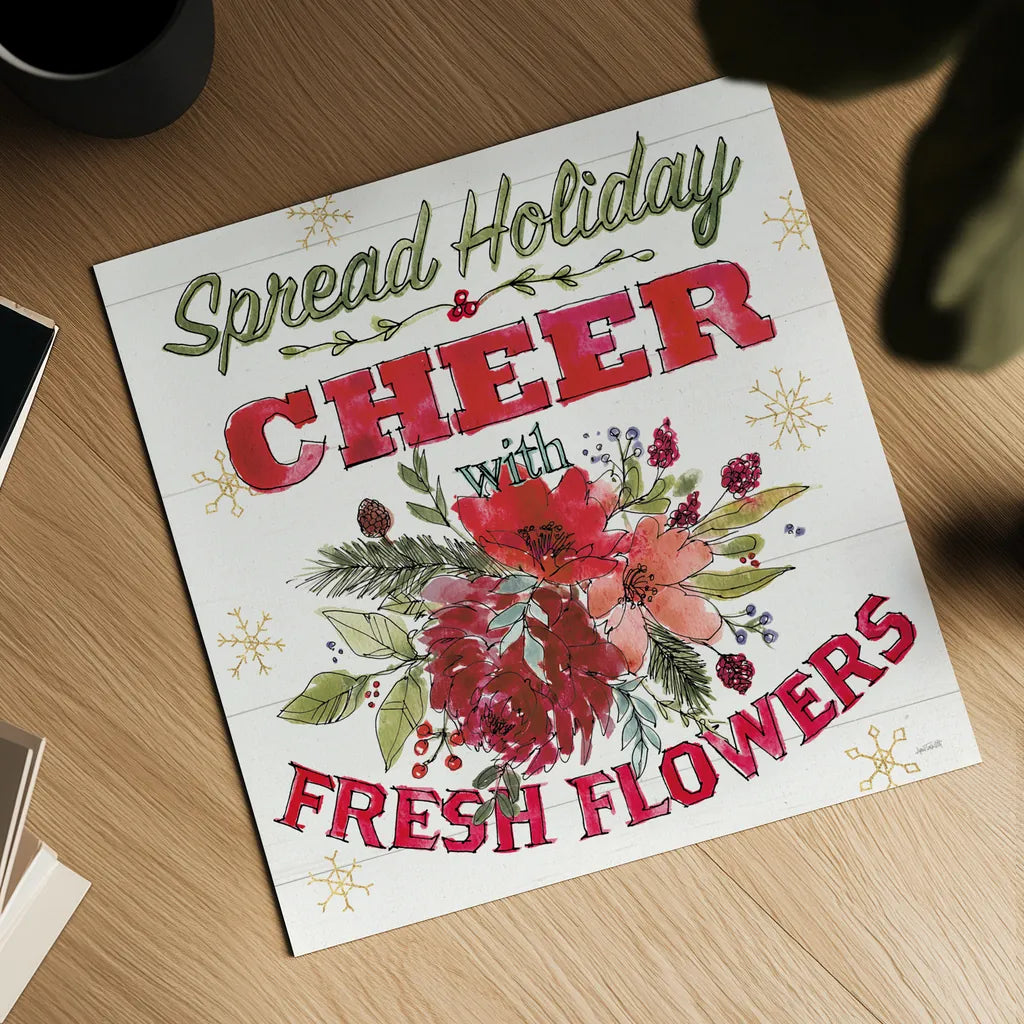 Lighthearted Holiday VI by Anne Tavoletti. Shown as a detailed flat fine art print, highlighting archival giclee quality. Available as an archival giclee rolled canvas, fine art paper, or poster print. SKU 60677a.