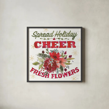 Lighthearted Holiday VI by Anne Tavoletti. Shown in a sleek black glass frame for a contemporary gallery look. Available as an archival giclee rolled canvas, fine art paper, or poster print. SKU 60677a.