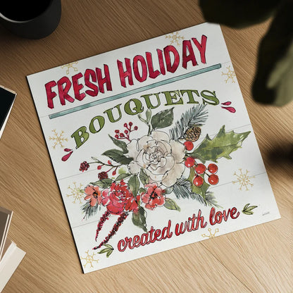 Lighthearted Holiday VII by Anne Tavoletti. Shown as a detailed flat fine art print, highlighting archival giclee quality. Available as an archival giclee rolled canvas, fine art paper, or poster print. SKU 60678a.