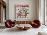 Lighthearted Holiday VII by Anne Tavoletti. Shown as extra-large giant wall art in a modern living room. Available as an archival giclee rolled canvas, fine art paper, or poster print. SKU 60678a.