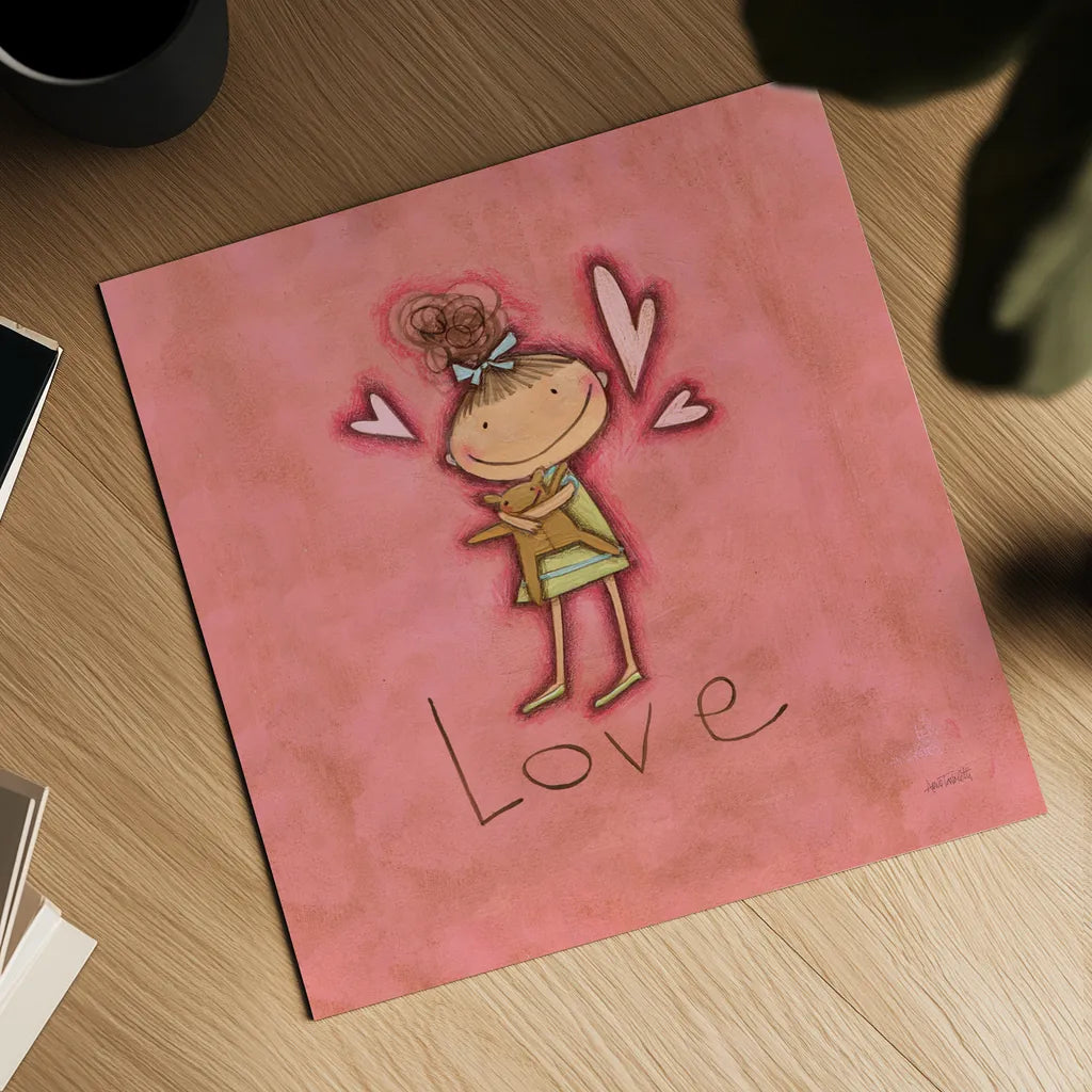 Love by Anne Tavoletti. Shown as a detailed flat fine art print, highlighting archival giclee quality. Available as an archival giclee rolled canvas, fine art paper, or poster print. SKU 10799a.