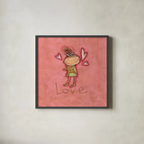 Love by Anne Tavoletti. Shown in a sleek black glass frame for a contemporary gallery look. Available as an archival giclee rolled canvas, fine art paper, or poster print. SKU 10799a.