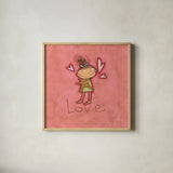 Love by Anne Tavoletti. Shown in a natural wood glass frame for a timeless modern aesthetic. Available as an archival giclee rolled canvas, fine art paper, or poster print. SKU 10799a.