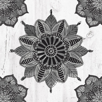 Mandala Morning VI BW by Anne Tavoletti. SKU 46610a. Archival Giclee Fine art print for wall decor.