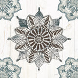Mandala Morning VI Blue and Gray v2 by Anne Tavoletti. SKU 42245a. Archival Giclee Fine art print for wall decor.