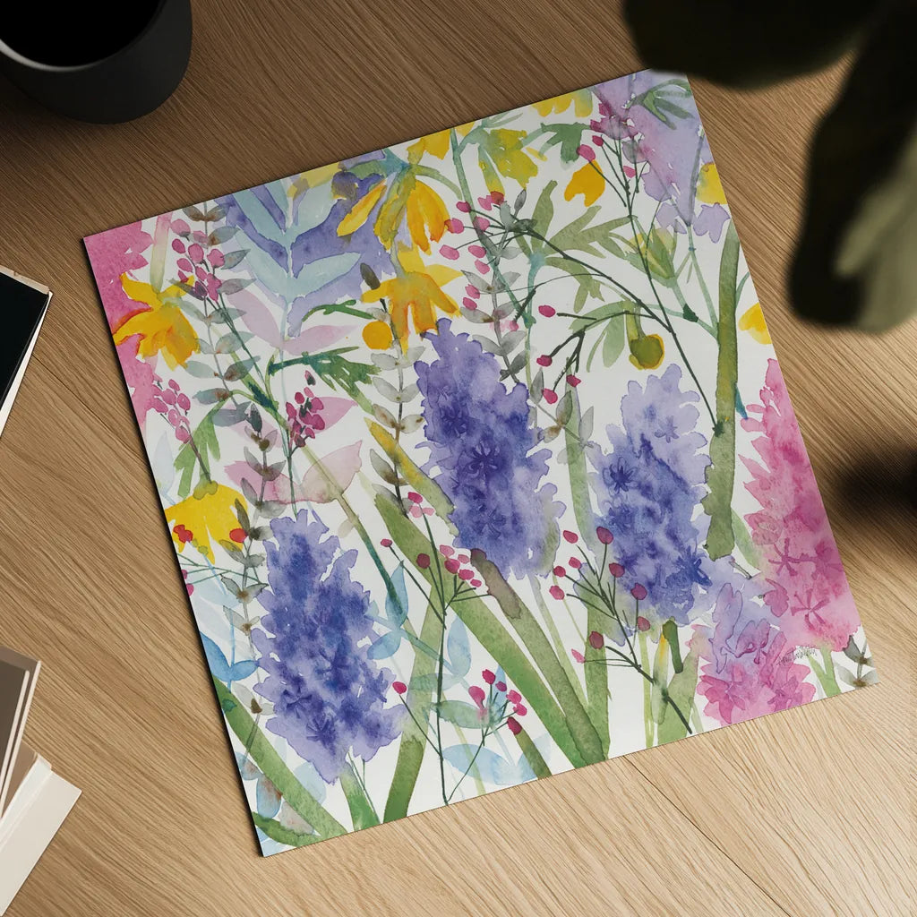 March Flowers by Anne Tavoletti. Shown as a detailed flat fine art print, highlighting archival giclee quality. Available as an archival giclee rolled canvas, fine art paper, or poster print. SKU 59348a.
