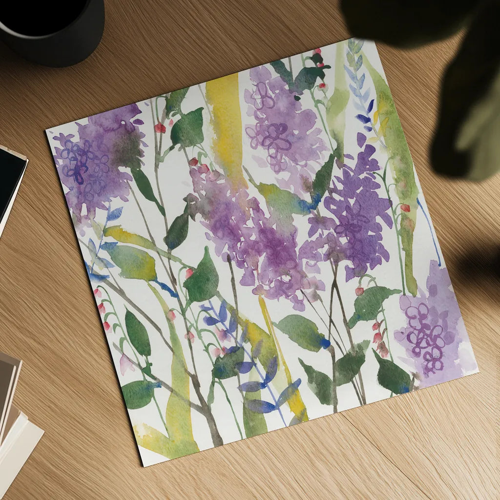 May Flowers by Anne Tavoletti. Shown as a detailed flat fine art print, highlighting archival giclee quality. Available as an archival giclee rolled canvas, fine art paper, or poster print. SKU 59349a.