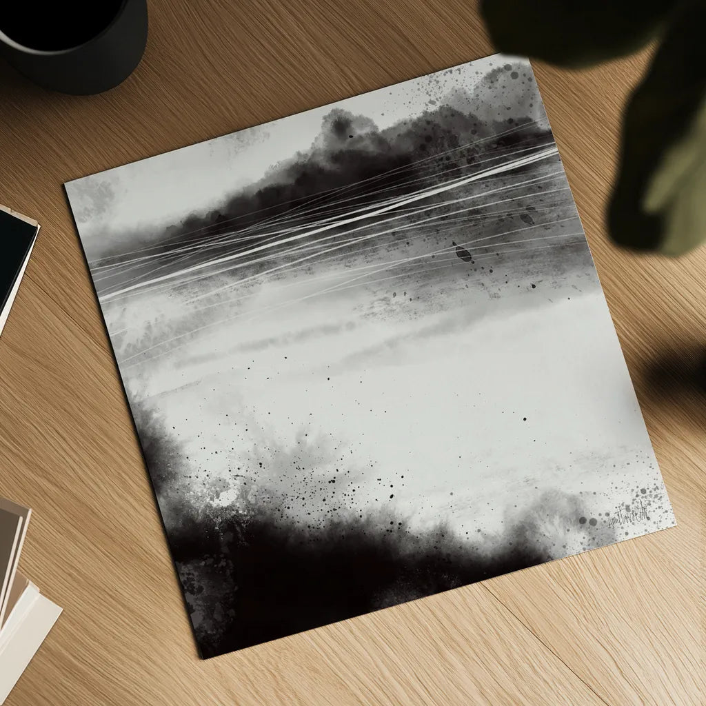 Misty Landscape I by Anne Tavoletti. Shown as a detailed flat fine art print, highlighting archival giclee quality. Available as an archival giclee rolled canvas, fine art paper, or poster print. SKU 77911a.