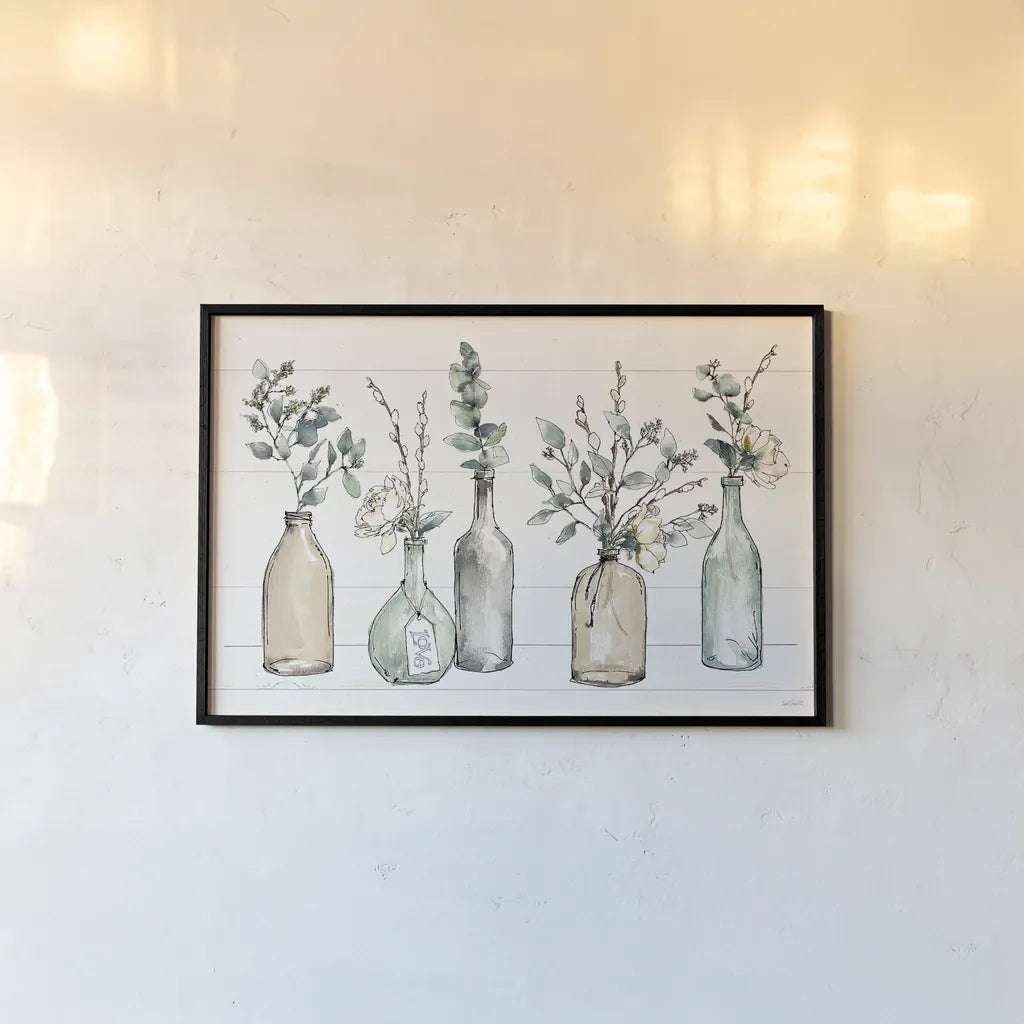 Modern Farmhouse I by Anne Tavoletti. shown as a paper print in a black flame. Available as a archival giclee rolled canvas, fine art paper, or poster print. SKU 47334i.