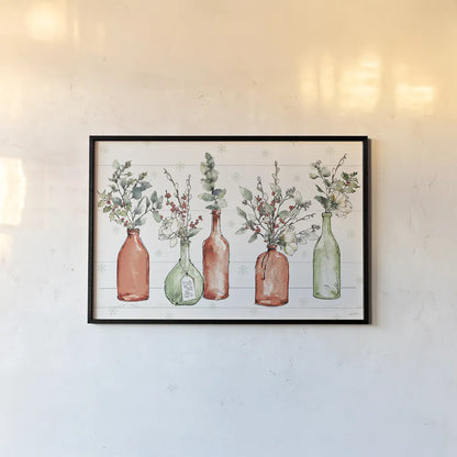 Modern Farmhouse I Christmas by Anne Tavoletti. shown as a paper print in a black flame. Available as a archival giclee rolled canvas, fine art paper, or poster print. SKU 48224i.