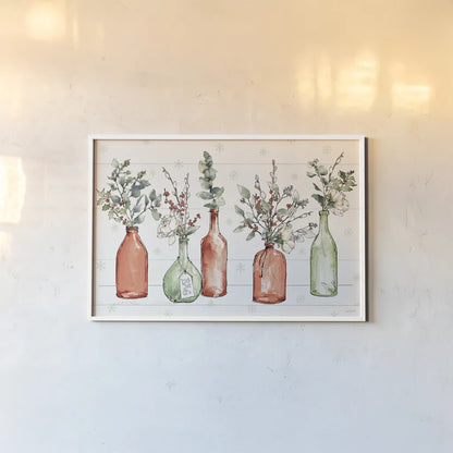 Modern Farmhouse I Christmas by Anne Tavoletti. shown as a paper print in a white frame. Available as a archival giclee rolled canvas, fine art paper, or poster print. SKU 48224i.