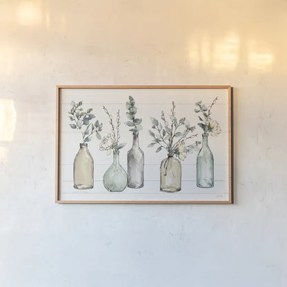 Modern Farmhouse I No Tag by Anne Tavoletti. shown as a paper print in a natural frame. Available as a archival giclee rolled canvas, fine art paper, or poster print. SKU 52142i.
