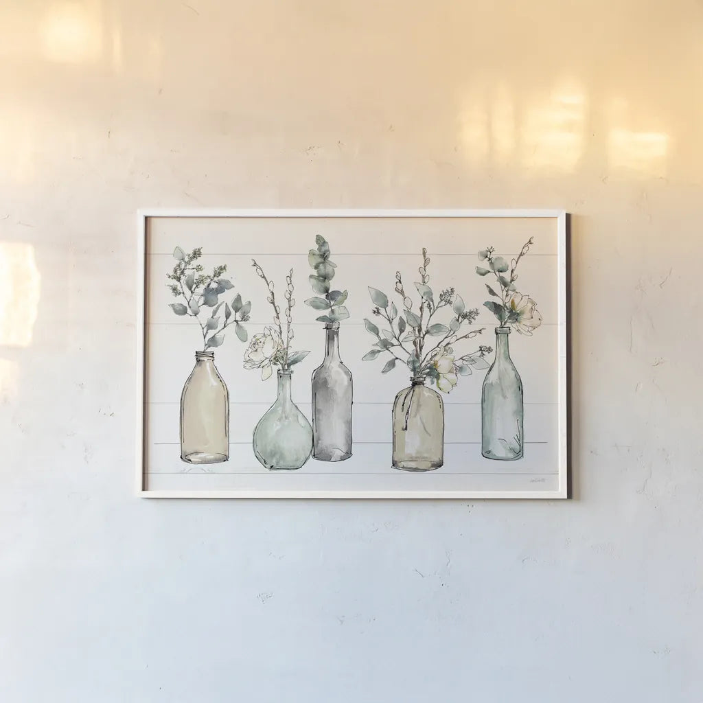 Modern Farmhouse I No Tag by Anne Tavoletti. shown as a paper print in a white frame. Available as a archival giclee rolled canvas, fine art paper, or poster print. SKU 52142i.