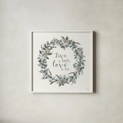 Modern Farmhouse VI Live by Anne Tavoletti. Shown in a crisp white glass frame for a clean and minimalist style. Available as an archival giclee rolled canvas, fine art paper, or poster print. SKU 49776a.