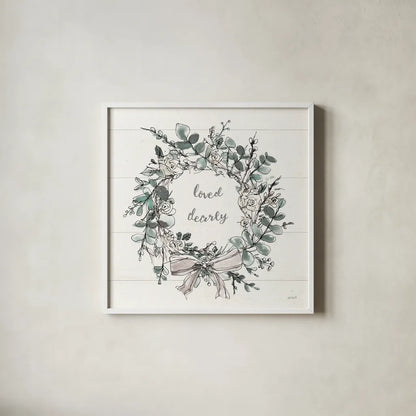 Modern Farmhouse VII Loved by Anne Tavoletti. Shown in a crisp white glass frame for a clean and minimalist style. Available as an archival giclee rolled canvas, fine art paper, or poster print. SKU 52505a.